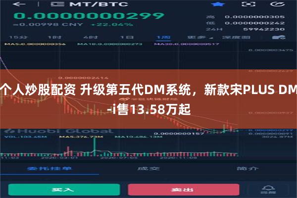 个人炒股配资 升级第五代DM系统，新款宋PLUS DM-i售13.58万起