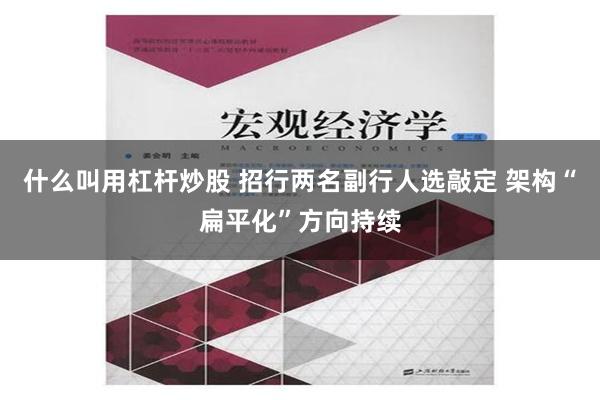 什么叫用杠杆炒股 招行两名副行人选敲定 架构“扁平化”方向持续