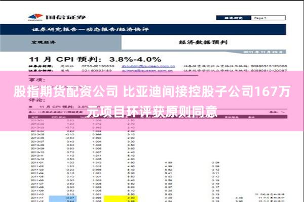 股指期货配资公司 比亚迪间接控股子公司167万元项目环评获原则同意